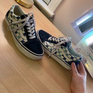 Blue vans checkered